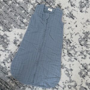 NWOT Mushie Organic Cotton Sleep Bag 0-6M in Tradewinds Blue